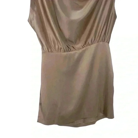 The Sei 100% Silk Draped One-Shoulder Mini Dress Champagne Pink Size 6 $747 - Picture 11 of 15